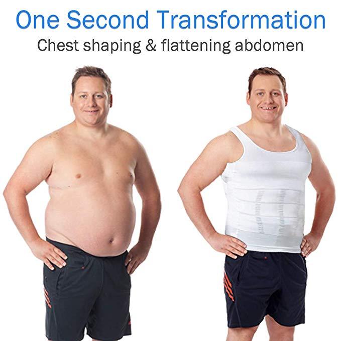 Men's Slimming Body Shaper Vest Shirt Abs Abdomen Slim