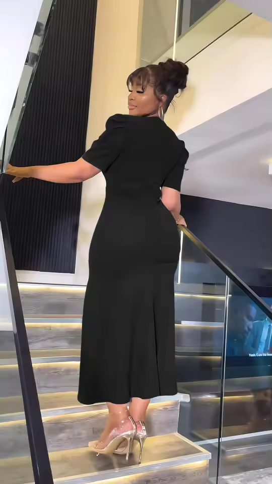 Solid Color Slim Fit Hip-Hugging Fishtail Dress