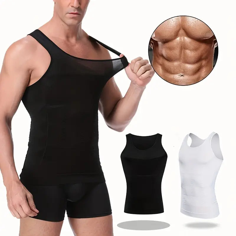 Men's Slimming Body Shaper Vest Shirt Abs Abdomen Slim