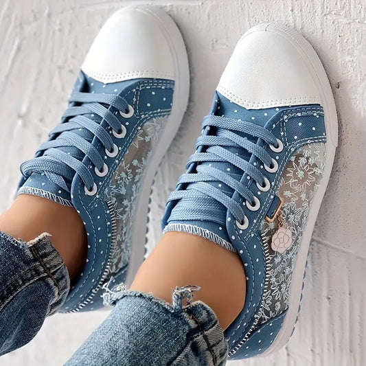 Embroidery Floral Mesh Casual Shoes