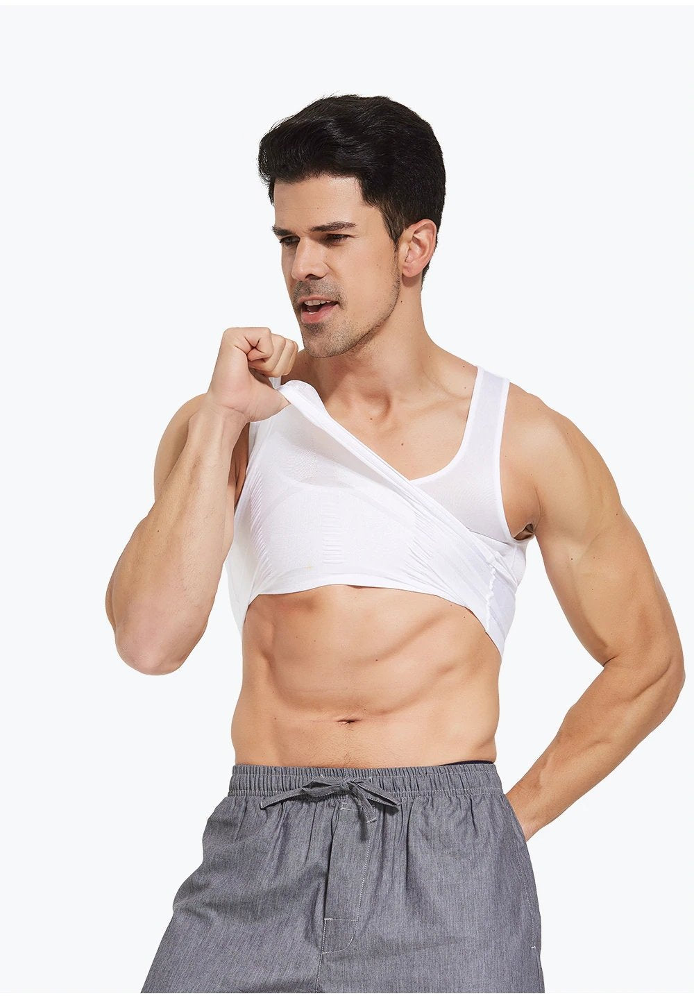 Men's Slimming Body Shaper Vest Shirt Abs Abdomen Slim