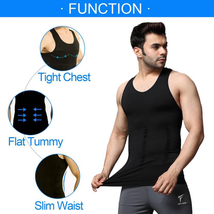 Men's Slimming Body Shaper Vest Shirt Abs Abdomen Slim