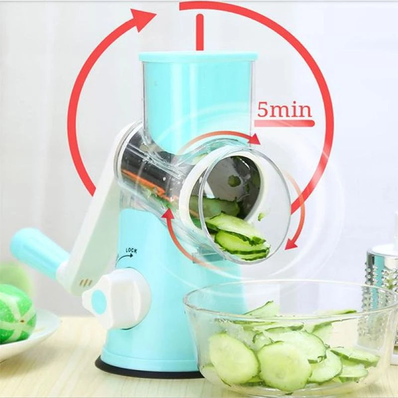 3-in-1 Manual Rotation Fruit Slicer Chopper