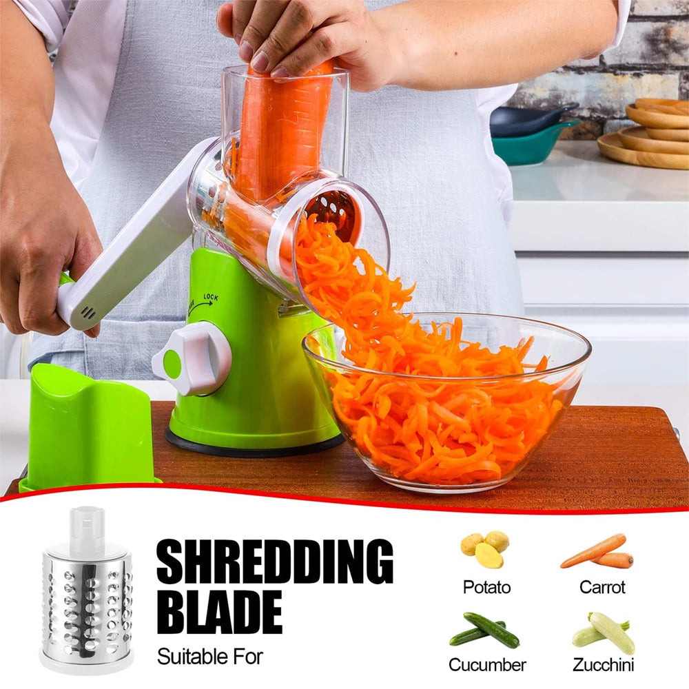 3-in-1 Manual Rotation Fruit Slicer Chopper