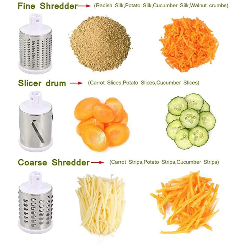 3-in-1 Manual Rotation Fruit Slicer Chopper