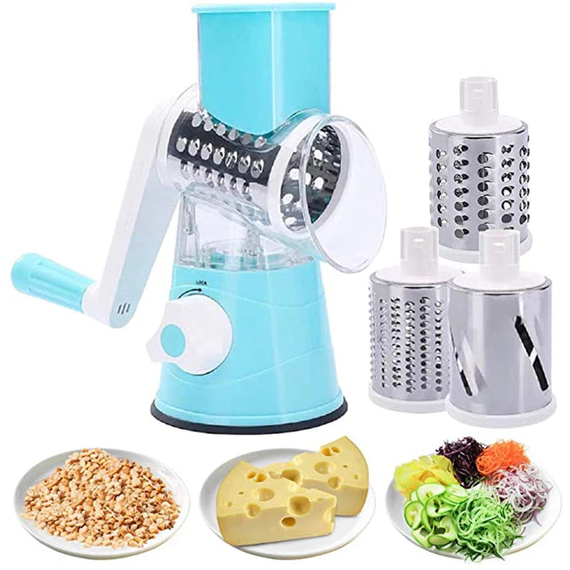3-in-1 Manual Rotation Fruit Slicer Chopper