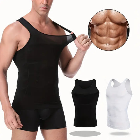Men's Slimming Body Shaper Vest Shirt Abs Abdomen Slim